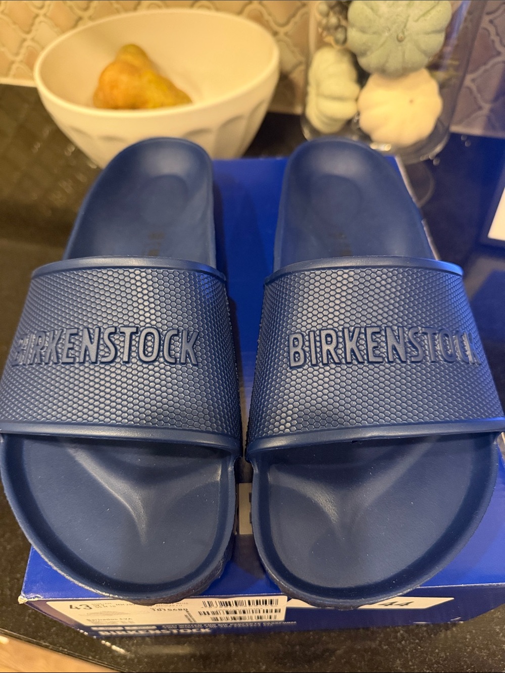 Birkenstock Barbado navy slides
